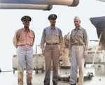 King, Nimitz, and Spruance aboard USS Indianapolis,18 Jul 1944