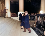 US President Harry Truman and First Lady Bess Truman returning to the White House after major renovation, Washington DC, United States, 1820 hours, 27 Mar 1952