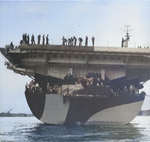 Stern view of USS Anzio, Pearl Harbor, Hawaii, 5 Oct 1944