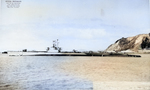 Broadside view of USS Becuna departing Mare Island Naval Shipyard, California, United States, 25 Aug 1947