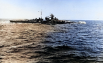 Bismarck at sea, seen from Prinz Eugen, 19 May 1941, photo 2 of 3