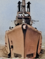 Bow view of US submarine Grunion, mid-1942