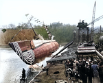 Launching of submarine Kete, Manitowoc, Wisconsin, United States, 9 Apr 1944