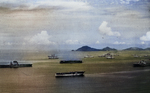 USS Lexington (left), USS Ranger (center), USS Langley (lower center), USS Saratoga (right), and other warships at anchor off Panama, 1936