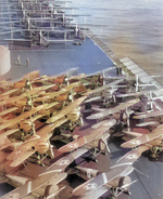 F3B-1 (foreground), F6C-3 Hawk (center), and T4M-1 (background) aircraft on the flight deck of USS Lexington, 1929