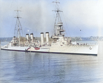 USS Marblehead in harbor, possibly at San Diego, California, United States, early 1930s