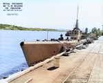 USS Tambor, USS Ray, USS Greenling, USS Cero (barely visible), and USS Raton (barely visible) at Mare Island Naval Shipyard, Vallejo, California, United States, 24 Feb 1945