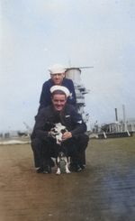 Sailors of USS Saratoga with the ship