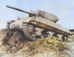 M10 tank destroyer on a training maneuver in the United States, Mar 1943