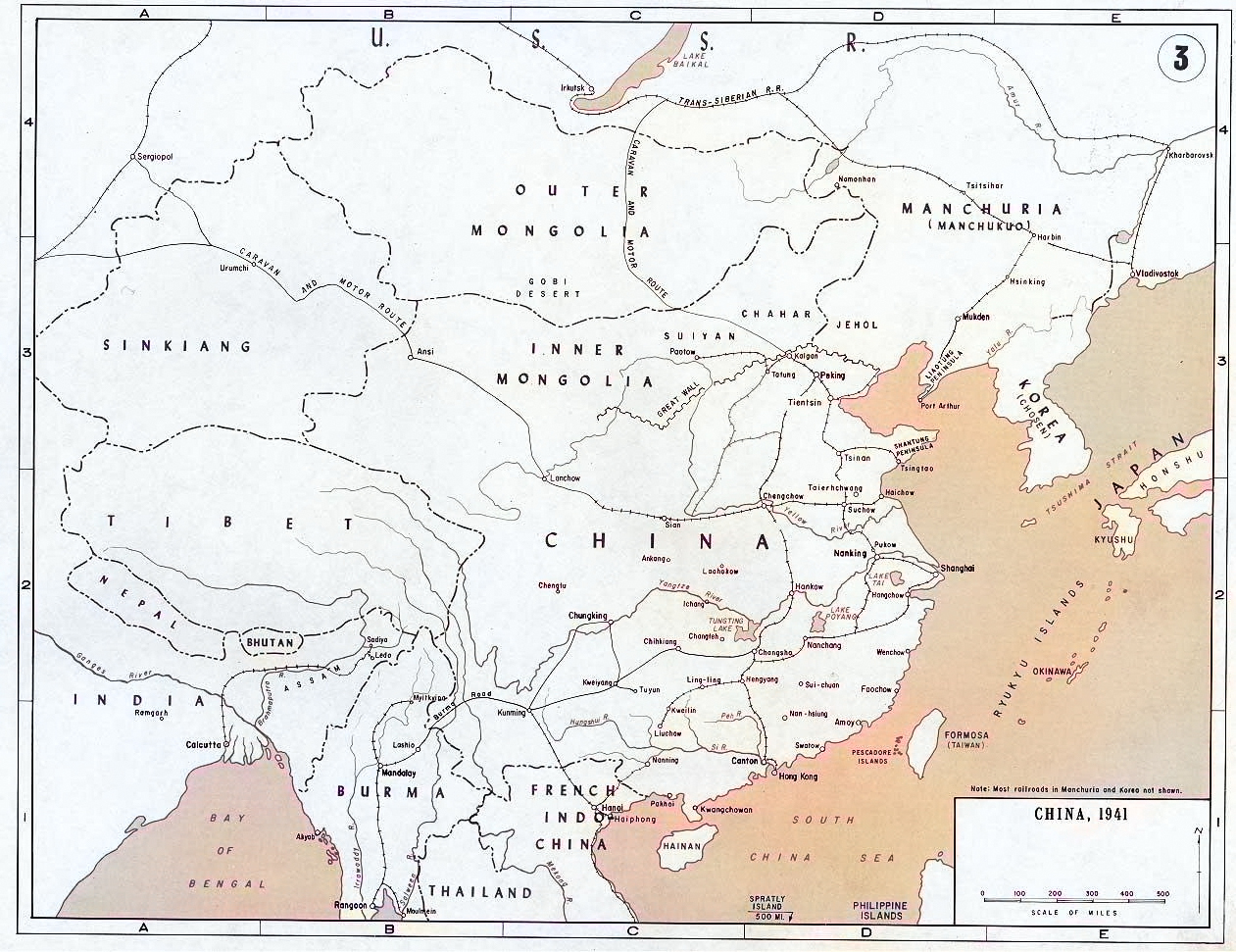 [map] Map Of China, 1941 [colorized By Ww2db] 