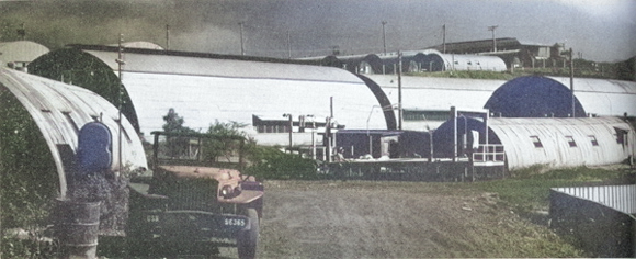 Barracks at Pearl Habor Naval Shipyard, Oahu, US Territory of Hawaii, date unknown [Colorized by WW2DB]