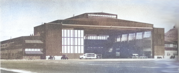 Assembly and repair shop at Kaneohe Naval Air Station, Oahu, US Territory of Hawaii, date unknown [Colorized by WW2DB]