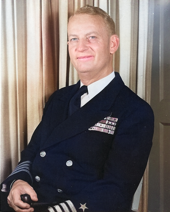 Portrait of Captain Burke, circa late 1940s [Colorized by WW2DB]
