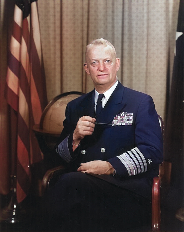 Portrait of Admiral Burke, 15 Dec 1958 [Colorized by WW2DB]