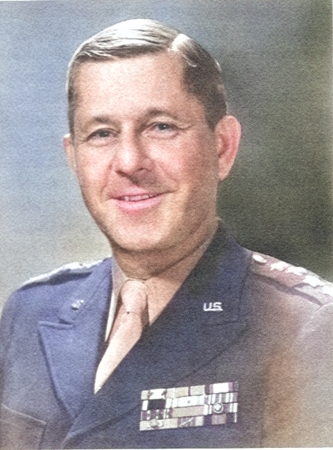 Portrait of US Army General Jacob Devers, circa 1945-1949 [Colorized by WW2DB]