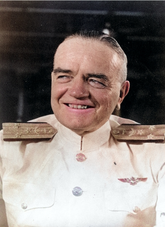 Portrait of Vice Admiral Halsey, circa 1941 [Colorized by WW2DB]