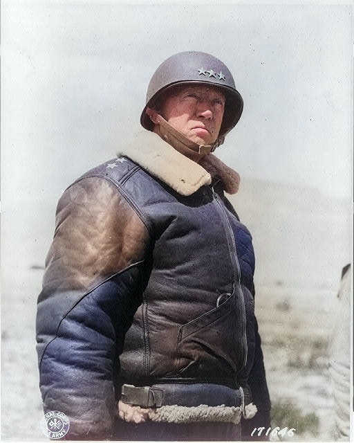 Portrait of Lieutenant General George Patton, 30 Mar 1943 [Colorized by WW2DB]