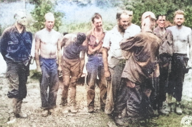 General Stilwell awarding medals at Myitkyina, Burma, 1944 [Colorized by WW2DB]