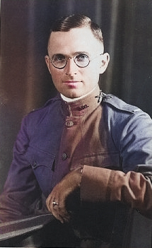 Portrait of US Army 1st Lieutenant Harry Truman, 1917 [Colorized by WW2DB]