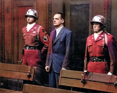 Edmund Veesenmayer at the Nuremberg Trials, Germany, 1946-1949 [Colorized by WW2DB]