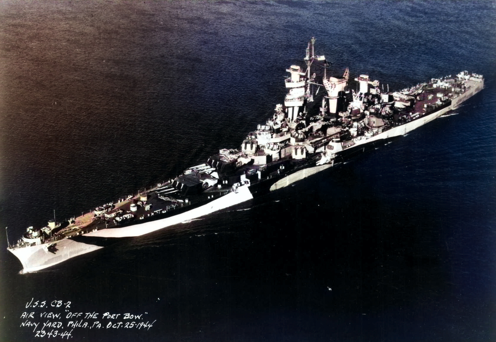 [Photo] Aerial view of large cruiser Guam, Philadelphia Navy Yard ...