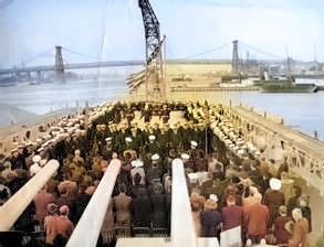 USS Helena's commissioning ceremony, 18 Sep 1939 [Colorized by WW2DB]