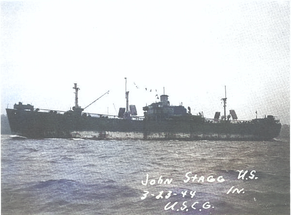 Liberty Ship SS John Stagg at sea, 23 Mar 1944 [Colorized by WW2DB]