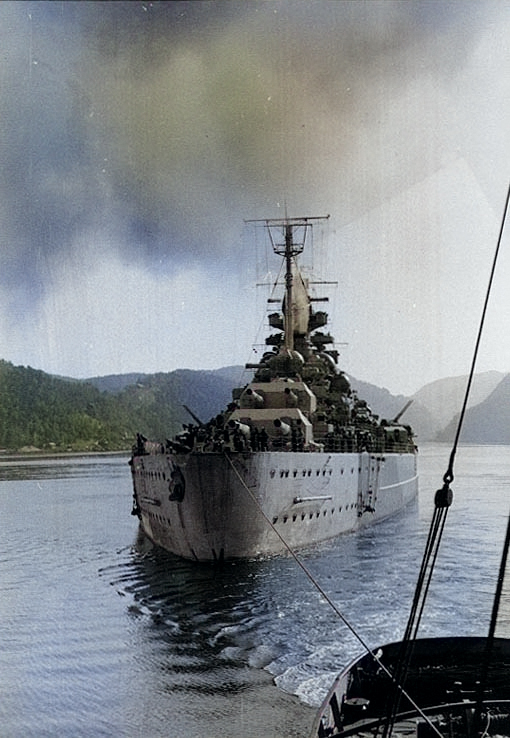 Tirpitz, Norway, circa 1942-1944 [Colorized by WW2DB]