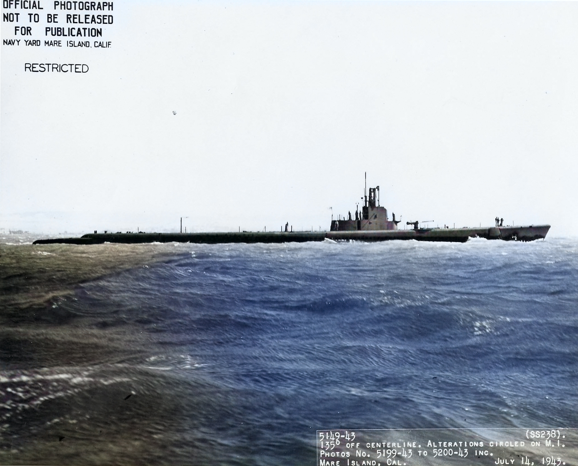 Photo Starboard Side View Of Uss Wahoo Mare Island Navy Yard