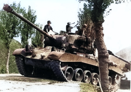 M26 Pershing heavy tank, date unknown [Colorized by WW2DB]