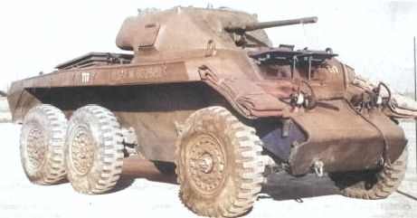 T17 Deerhound armored car, date unknown [Colorized by WW2DB]