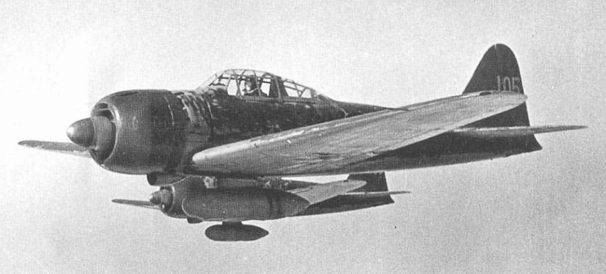 Japanese pilot Nishizawa flying his A6M3a Model 22 Zero fighter in the Solomon Islands area, 7 May 1943