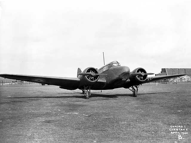 Canadian AS.10 Oxford aircraft at rest, circa 1939-1944, photo 1 of 3