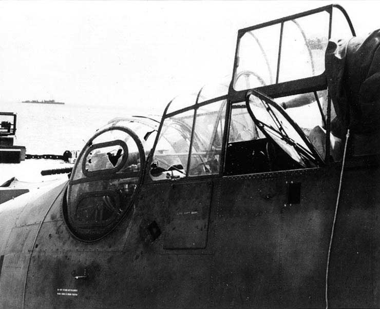The only survivor out of the six land-based Avenger torpedo bombers at the Battle of Midway, 25 Jun 1942, photo 3 of 3