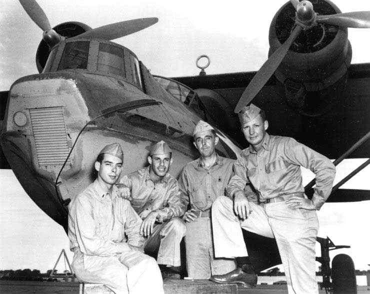 Pilots of the four Patrol Squadron 24 (VP-24) and Patrol Squadron 51 (VP-51) PBY-5A 