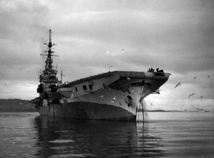 HMS Colossus at Greenock, Scotland, United Kingdom, 1945