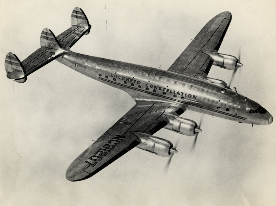 Lockheed Constellation aircraft in flight, 1945-1975