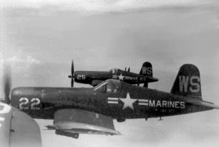 [photo] Au-1 Corsair Aircraft Of Us Marine Corps Squadron Vma-323 In 