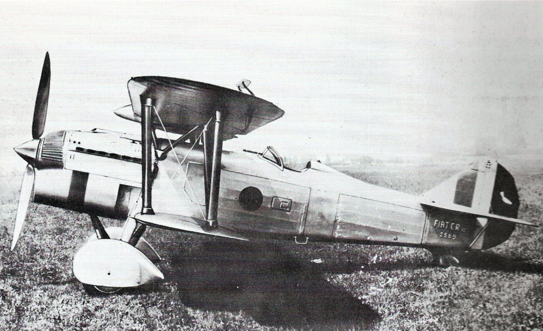 Italian CR.32 biplane fighter at rest, date unknown