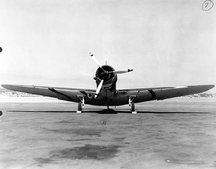 TBD-1 Devastator aircraft of Torpedo Squadron 3 with McClelland Barclay experimental camouflage design number 7, Naval Air Station, North Island, California, United States, 22 Aug 1940, photo 3 of 3