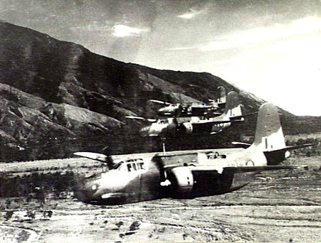 Australian Boston bombers of No. 22 Squadron RAAF in flight, circa 1942