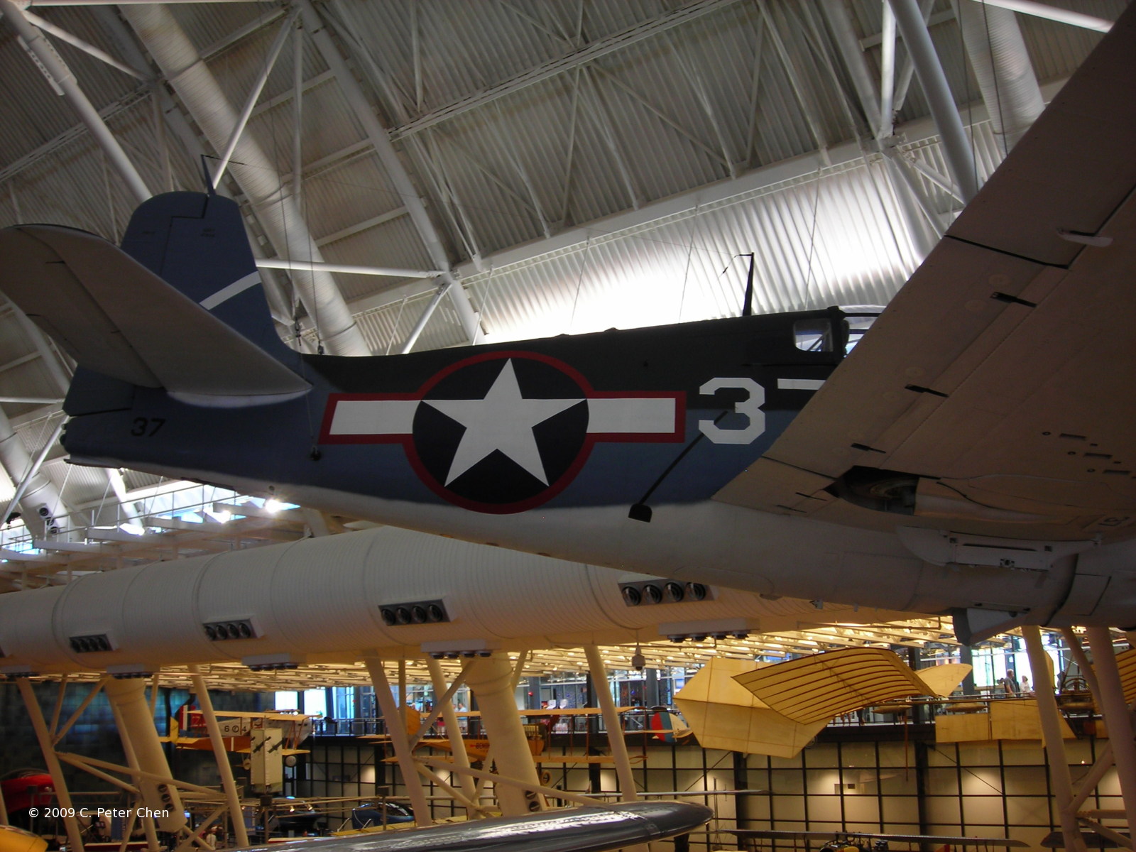 F6F-3 Hellcat fighter on display at the Smithsonian Air and Space Museum Udvar-Hazy Center, Chantilly, Virginia, United States, 26 Apr 2009, photo 3 of 4