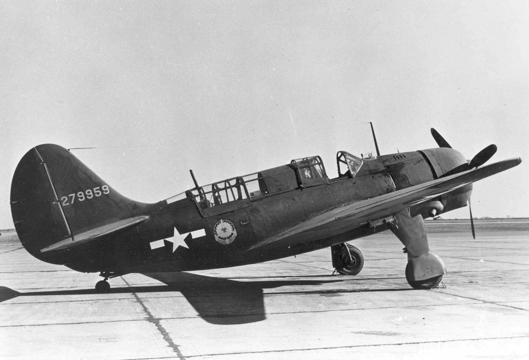 Right-side profile of an A-25A Shrike dive bomber, 1944-1945