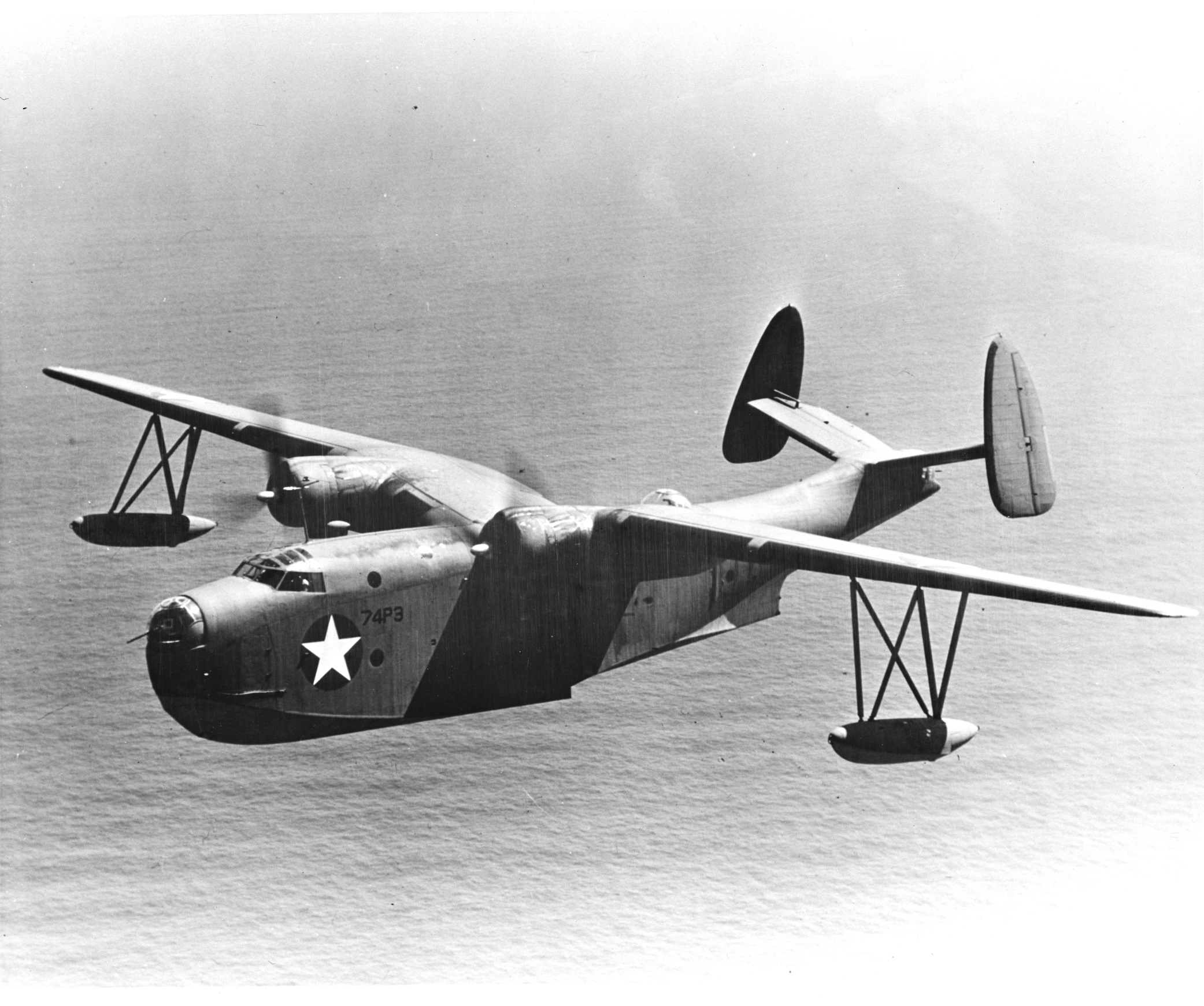 PBM-3 Mariner aircraft of US Navy Patrol Squadron VP-74 in flight, 1942