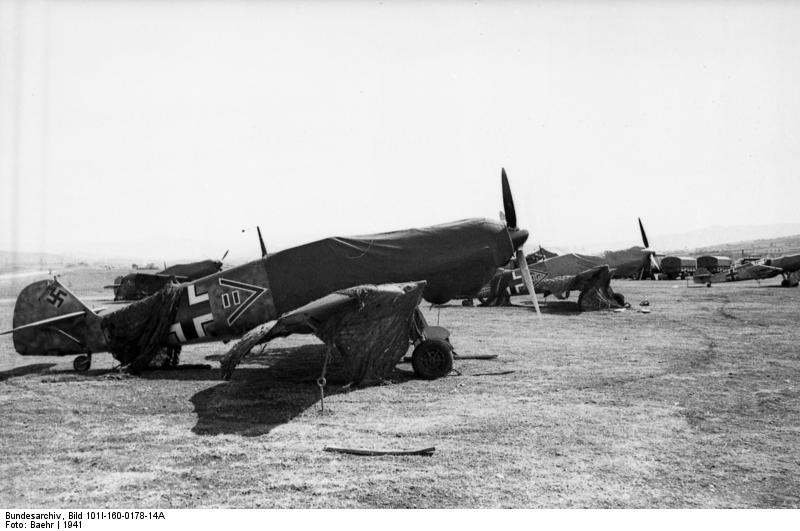 German Bf 109 fighters at rest, Bulgaria, 1941
