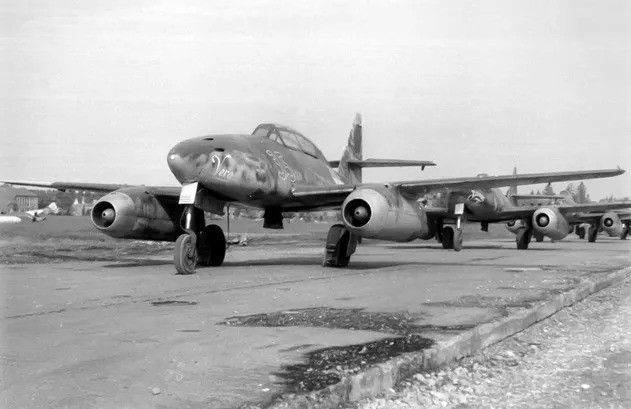 Me 262 Schwalbe jet fighters, date unknown