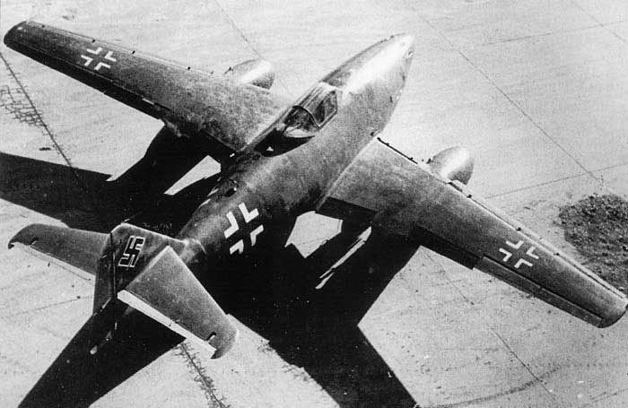 Me 262 aircraft viewed from atop; German propaganda photograph