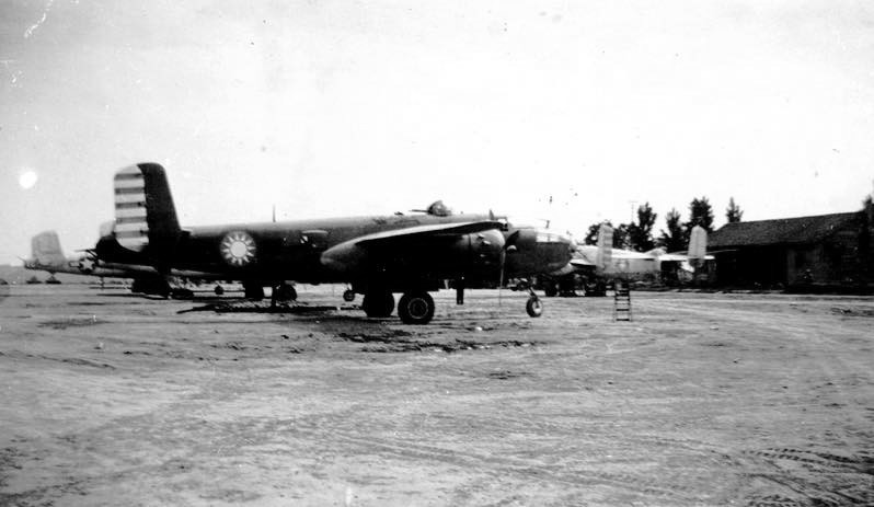 B-25 bombers of 4th Bombardment Squadron, 1st Bombardment Group, Chinese-American Composite Wing (Provisional) at Zhijiang Airfield, Hunan, China, 1943-1945