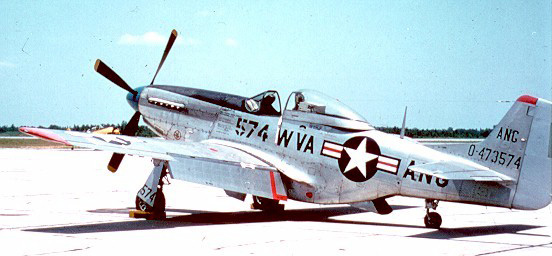 P-51D Mustang fighter of the West Virginia, United States Air National Guard, post-Jan 1947