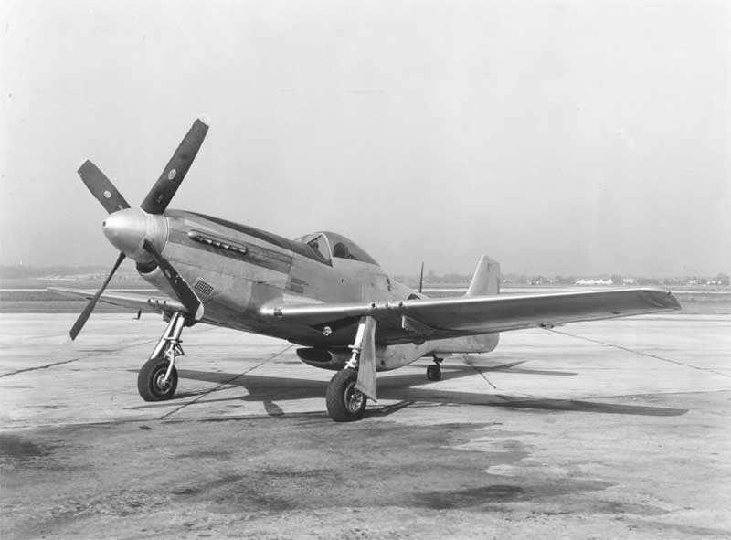 P-51D Mustang fighter resting at an airfield, date unknown